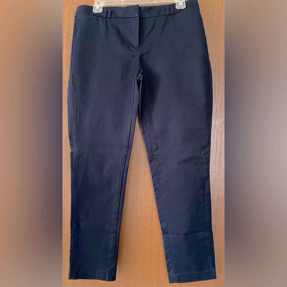 Dahlia Collection Navy Cotton Stretch Modern Fit Ankle Pants